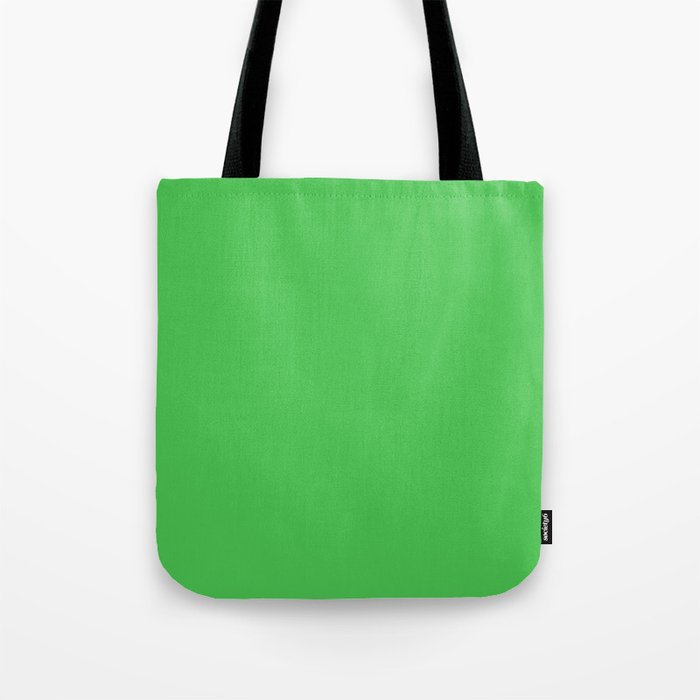 Solid Bright Kelly Green Color Tote Bag