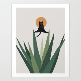 Cat and Plant 43: Nameowste Art Print