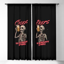 Cheers to My Crappy Future - Beer Skull Funny Evil Gift Blackout Curtain