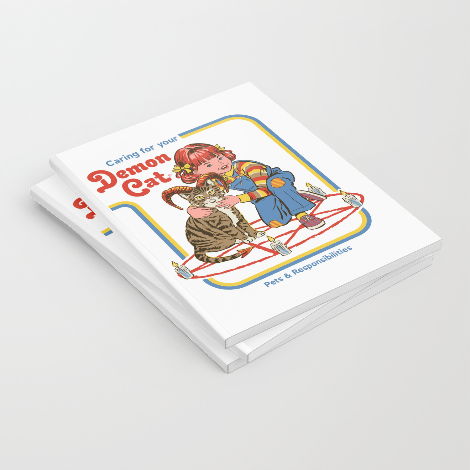 Caring For Your Demon Cat Notebook By Stevenrhodes Society6