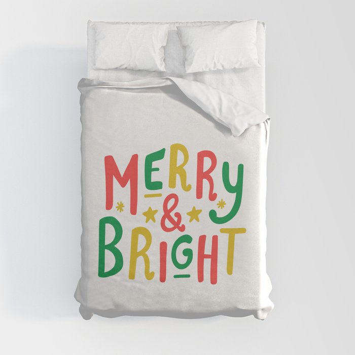 Merry and Bright (red/green/gold) Duvet Cover