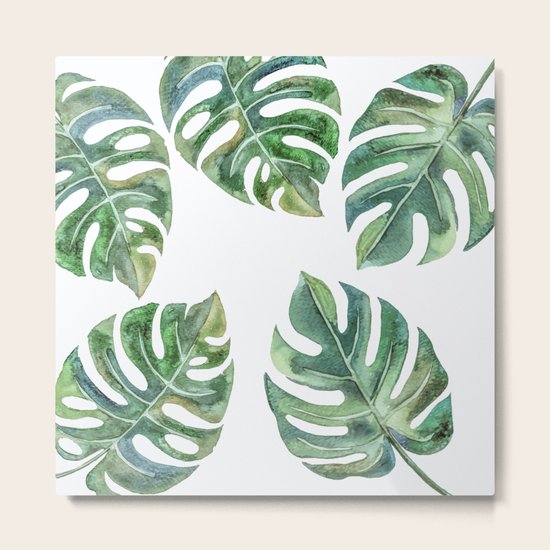 Monstera Leaves Metal Print