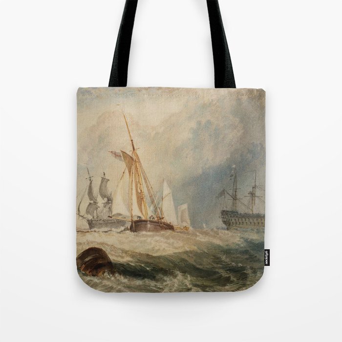 Vintage John Constable painting of Ships Tote Bag