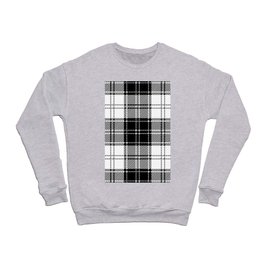 Black And White Tartan Plaid Pattern Crewneck Sweatshirt