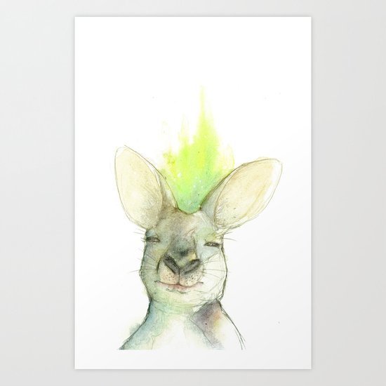 Awkward Kangaroo Art Print