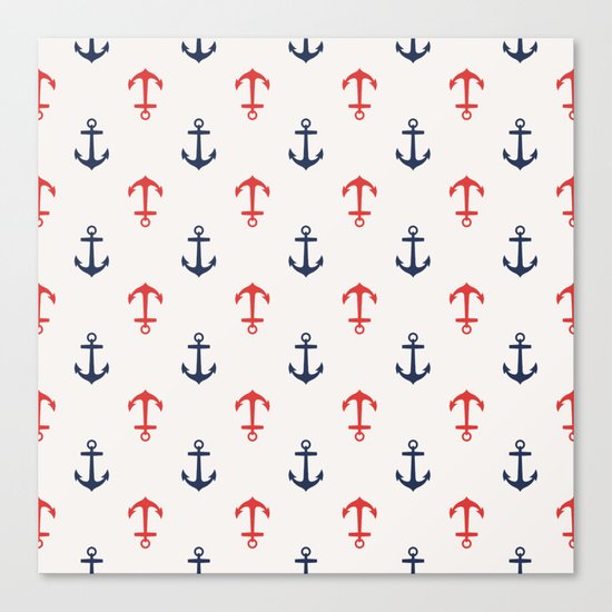 Nautical anchor pattern Canvas Print