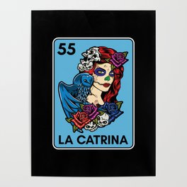 Mexican Lottery Muertos Day Of Dead La Catrina Poster