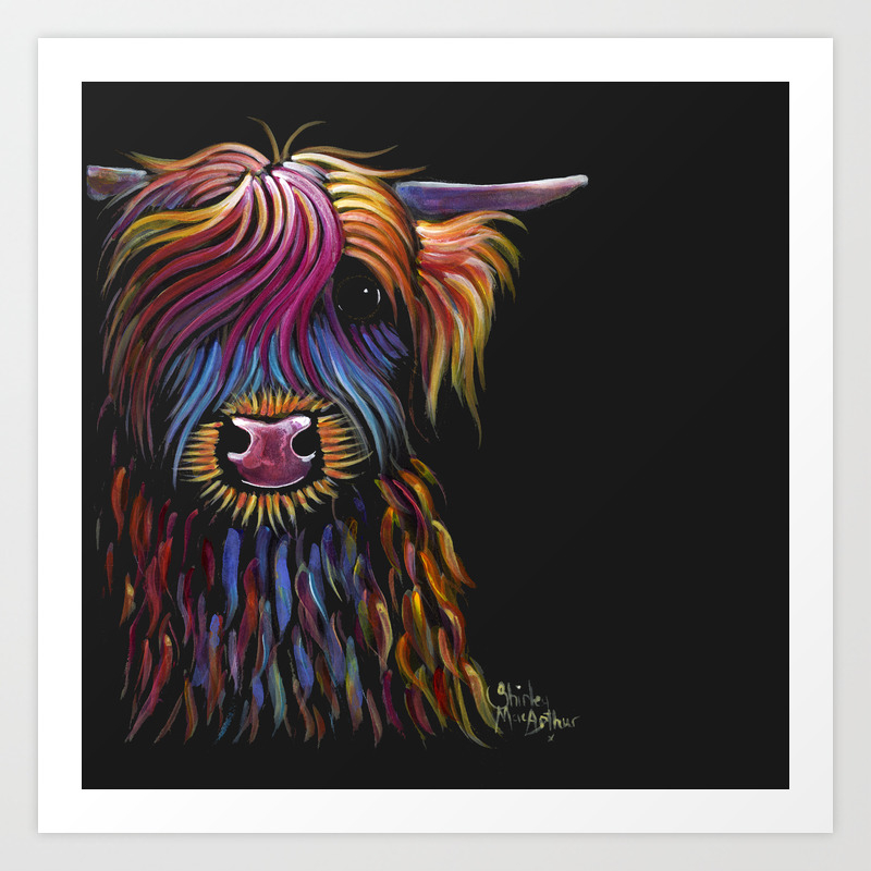 Scottish Highland Cow Flower Pot By Shirley Macarthur Art
