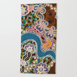 Authentic Aboriginal Art -  Beach Towel