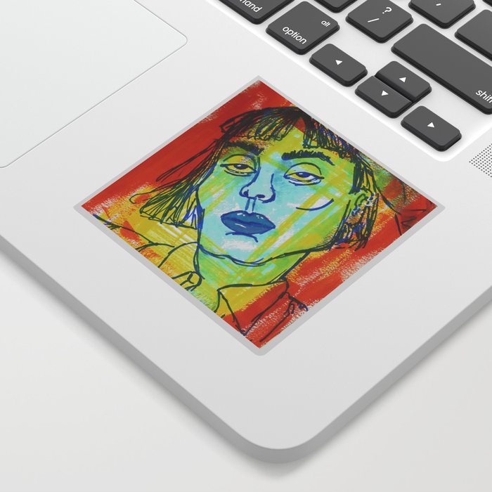 Portrait of a Woman (in Acrylic and Marker) Sticker