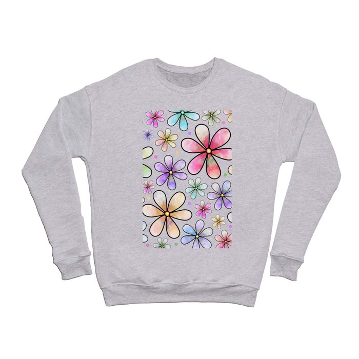 Doodle Daisy Flower Pattern 11 Crewneck Sweatshirt