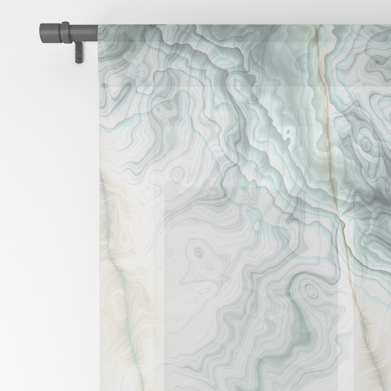 Luxury Turquoise Marble Texture Sheer Curtain By All4you Society6