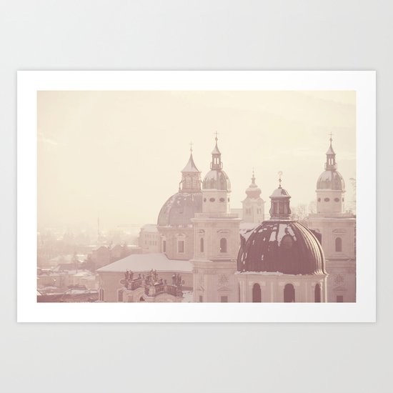 beneath her snow covered domes ... Art Print