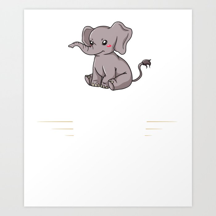 Elephant Animal Funny Ear Cute Baby Art Print