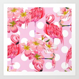 The Pink Flamingo's Party Art Print