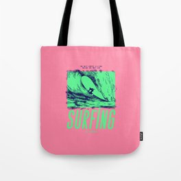 Surfing Wave Tote Bag