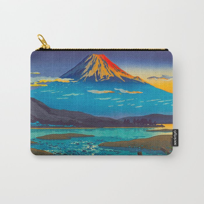 Tsuchiya Koitsu Tokaido Fujikawa Japanese Woodblock Print Sunset Colorful Hues Mountain Landscape Carry-All Pouch