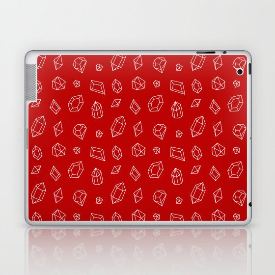 Red and White Gems Pattern Laptop & iPad Skin