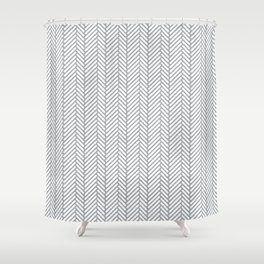 Herringbone Grey Shower Curtain