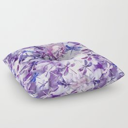 Dragonfly Lullaby in Pantone Ultraviolet Purple Floor Pillow