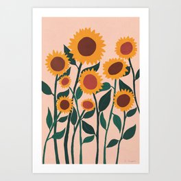Sunflowers in the Garden Art Print
