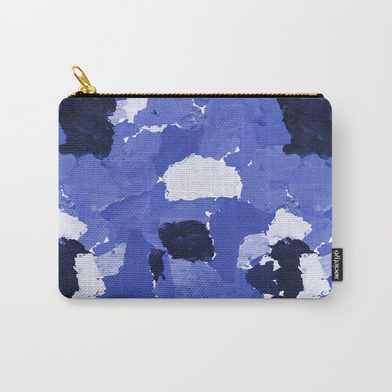 Kenni - abstract paint palette blue white navy bright modern gender neutral painting brushstrokes Carry-All Pouch
