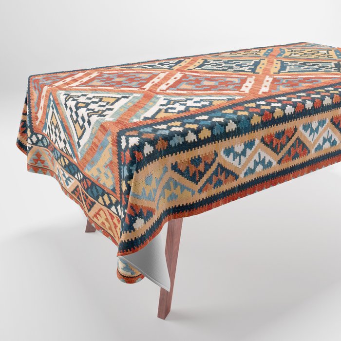 Zarand  Antique  Azerbaijan Persian Kilim Print Tablecloth