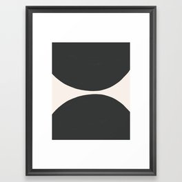 Black and White MidCentury Semi Circles  Framed Art Print