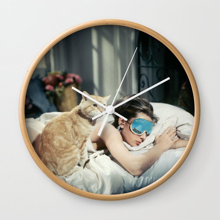 Holly Golightly Breakfast at tiffany movie poster Wall Clock