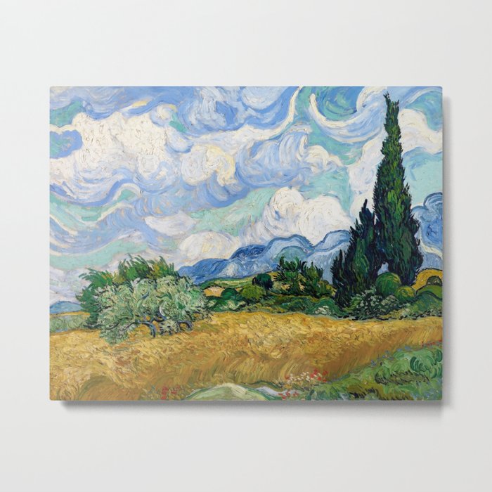 Wheat Field with Cypresses by Vincent van Gogh Metal Print