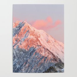Last sun light on mountain Storžič, Slovenia Poster