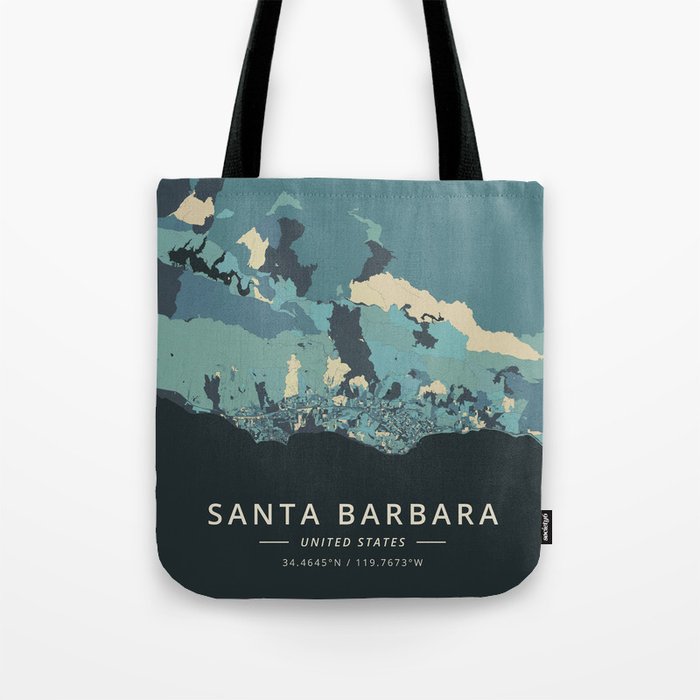Santa Barbara, United States - Cream Blue Tote Bag