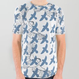 Blue Birds All Over Graphic Tee