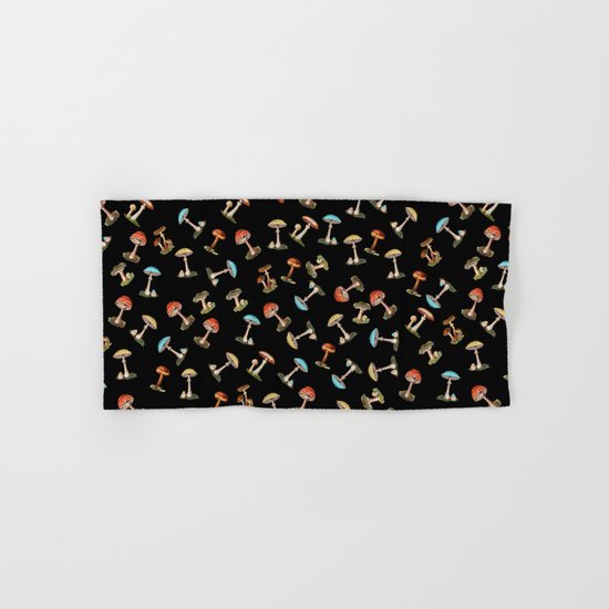 Electric Neon Mushrooms Hand & Bath Towel