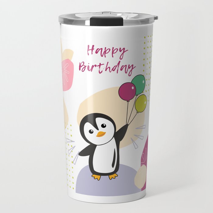 Penguin Wishes Happy Birthday To You Penguins Travel Mug