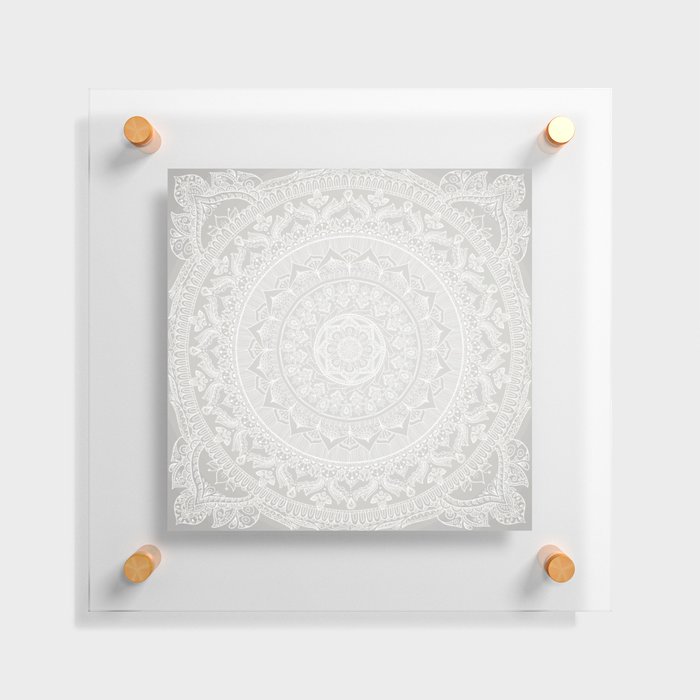 Mandala Soft Gray Floating Acrylic Print