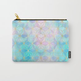 Iridescent Glass Geometric Pattern Carry-All Pouch