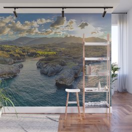 Sunset at the sea cliffs at Northern Spain's Asturias Wall Mural