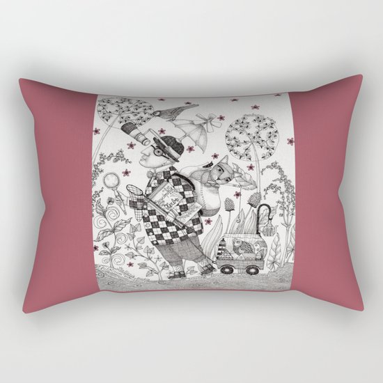 Mr. Hat goes to the Park Rectangular Pillow
