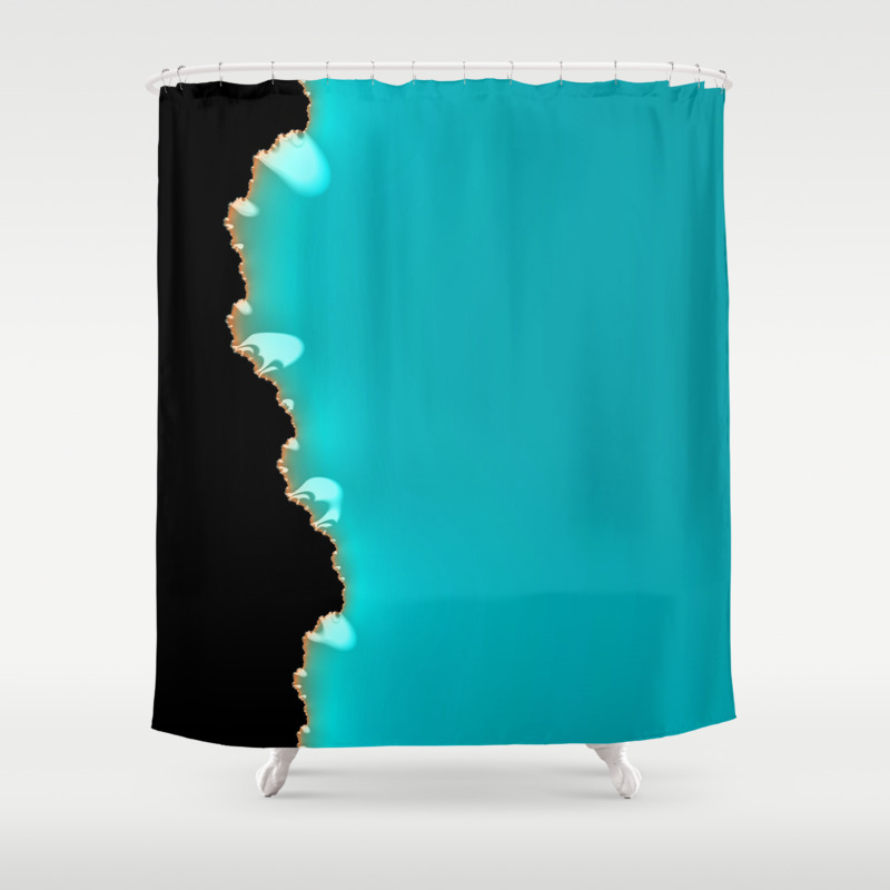 Creeping Teal With A Gold Edge Shower Curtain By Lindamillar
