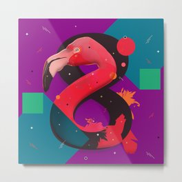 Flamingo 8+ Metal Print