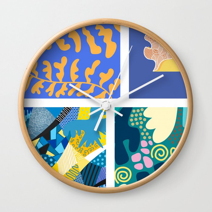 Assemble patchwork composition 16 Wall Clock