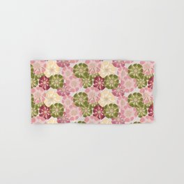 pink and green poppy floral arrangements Hand & Bath Towel