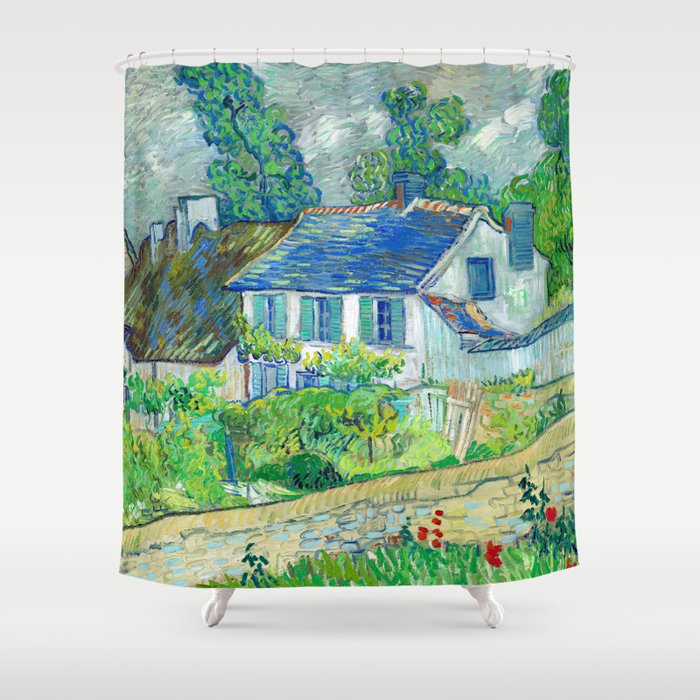 Houses at Auvers, 1890 by Vincent van Gogh Shower Curtain