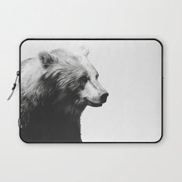 Bear // Calm (Black + White) Laptop Sleeve