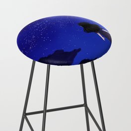 Behold the Galaxy - Anime Girl looking at the Stars Bar Stool