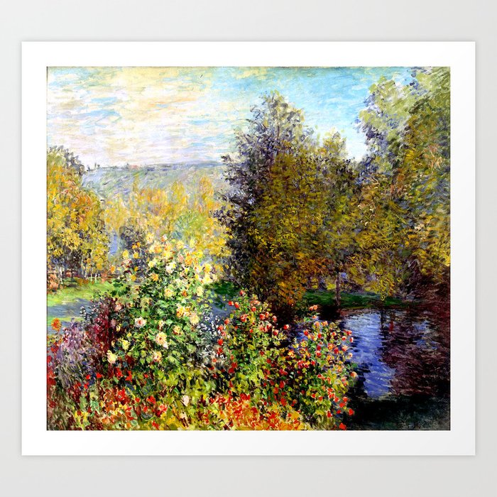 Claude Monet : A Corner of the Garden at Montgeron Art Print