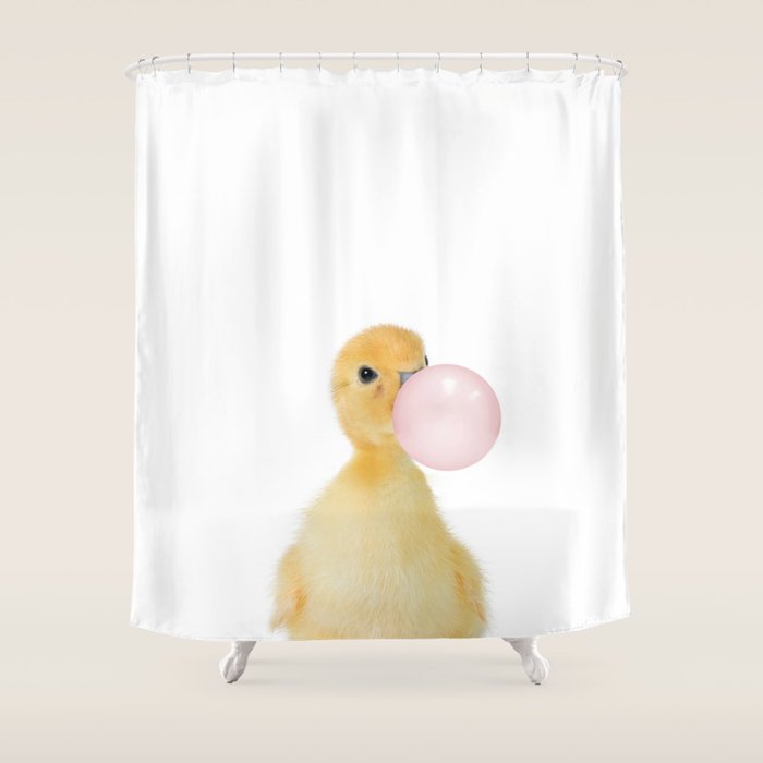 Bubble Gum Ducky Shower Curtain By Amypetersonartstudio Society6