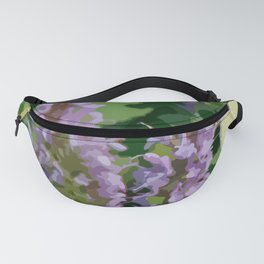 White Moth on Purple Sage Flowers Painted Photograph Fanny Pack