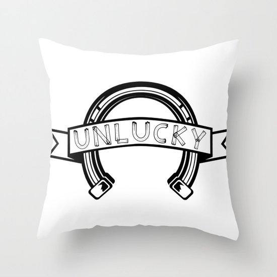 Unlucky Horseshoe Throw Pillow